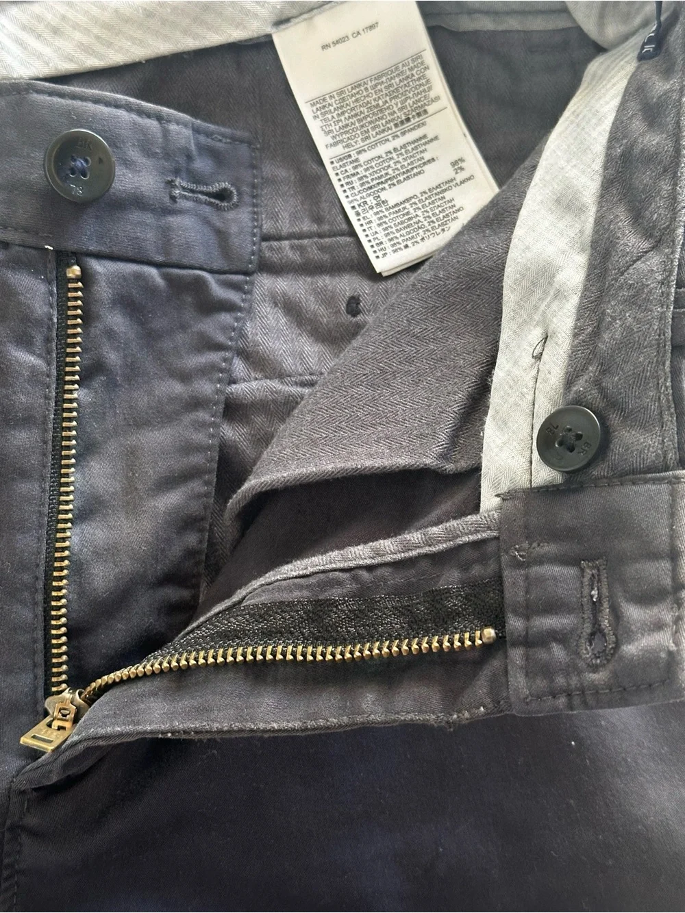 Banana Republic Fulton Skinny Chino Pants 30x30 Dark Charcoal Navy Slim Fit